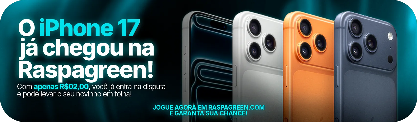Baner de um celular de presente da raspa green